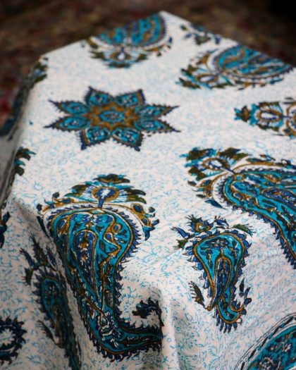 Oriental Paisley Design Kalamkari Tablecloth